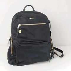 Tumi Voyageur Carson Backpack Black/Gold Hardware Laptop Business Carry-on