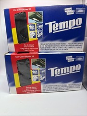 2-TEMPO Starter Kit Sunvisor Tissue Holder Car Case w/ 2 Refill Packs SEALED
