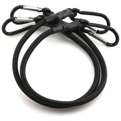 HJ Garden 2pcs 8mm x 60cm Bungee Cord with Hook Heavy 8mmx60cm Black, Black