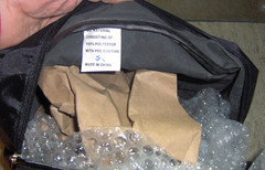 9&Prime; tall x 10&Prime; diam rOund BLACK Tote bag Polyester w/ handles & clamshell zippers