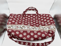 Vera Bradley Large Double Zip Garment Bag VINTAGE Red Paisley W/ Matching Wallet