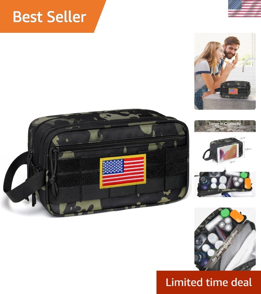 Tactical Molle Toiletry Bag for Men – Waterproof Dopp Kit with Large Capacity