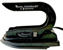 Samsonite Royal Traveller Iron, Convertible Plug, Works, used (R)