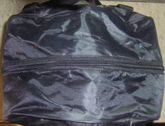 9&Prime; tall x 10&Prime; diam rOund BLACK Tote bag Polyester w/ handles & clamshell zippers
