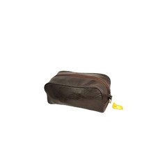 Maison Blanche Mens Grooming Case Brown Pockets Zip Travel Size 9.5&Prime; X 4.5&Prime;