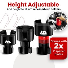 [Upgraded] Integral Ultimate Car Cup Holder Expander – 1pack, Black