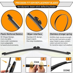 28&Prime;+28&Prime; Windshield Wipers with 11&Prime; Rear Wiper Blade Replacement for Ford Esca…