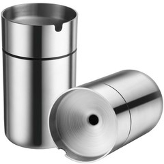 2 Pieces Stainless Steel Car Cup with Lid Portable One Size, Silver