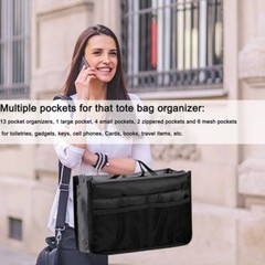 Travel Organizer Bag Women Pocket Large Travel Insert Tote Organizer Tidy Bag Pu
