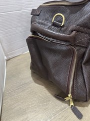 mark and Graham Weekender Zipper Overnighter Travel Carry on Espresso Leather