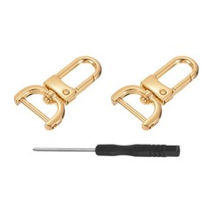 2pcs Swivel Hooks, 0.75&Prime; Detachable Hook with Screwdriver, Gold for Metallic