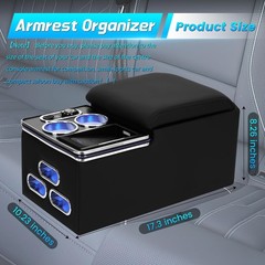 Car Universal Center Console Armrest Organizer Wireless Charging Holder Cup 2026
