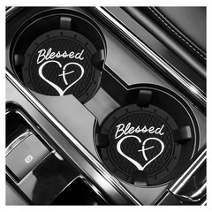NYTKL 2PCS Car Cup Holder Coaster, 2.76 Inch × × 0.2 inches, Black