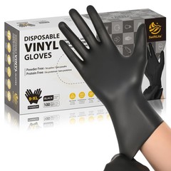 SWIFTLITE Black Vinyl Gloves, Food Grade Gloves Disposable X-Large,