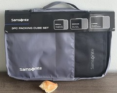 Samsonite 3pc Packing Cube Travel Organizer Set Grey with Black Mesh ￼NEW!
