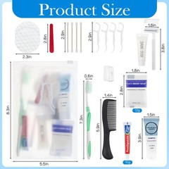 Travel Size Toiletry Kits, 9-in-1 Disposable Set, Bulk 60 Pack for Travel & Hote
