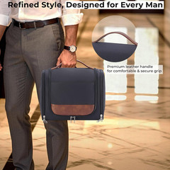 Large Hanging Toiletry Bag for Men, Travel Bathroom Bag with Hook, Hygiene Bag O