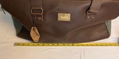 Origaudio Finley Mill Green Canvas Brown Faux Leather Cincinnati Reds Duffle Bag