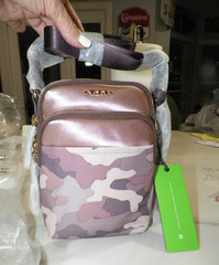 TUMI VOYAGEUR RUMA CROSSBODY CAMOFLAUGE PINK 7.75 x 5.5 x 2 NWT
