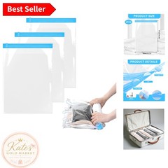 Set of 3 Reusable Compression Storage Bags – Easy Roll-Up Design (47x35cm)