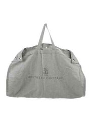 NEW BRUNELLO CUCINELLI 55 x 90cm LOGO GARMENT BAG 100% COTTON GRAY