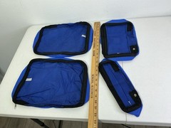 4 Piece Blue & Black Mesh Lightweight Travel Organizers. Zipper Closure. NEW.