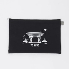 TO&FRO ABC Pouch A4 Hometown Black Water-Repellent Nylon Japan Made