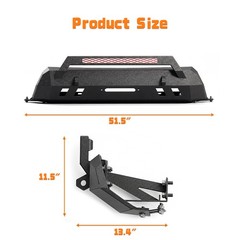 Steel Front Bumper Fit 2016-2023 Toyota Tacoma Excl TRD Winch Plate Bull Bar
