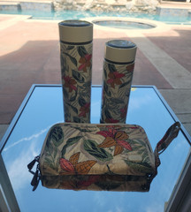 Lot Of 3 Lug Hibiscus Floral Splits Xl Wallet & Tumblers
