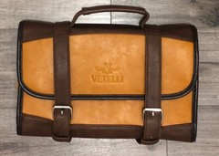 Vetelli Hanging Leather Toiletry Bag Mens Travel Gift 4 Pockets & Dust Cover