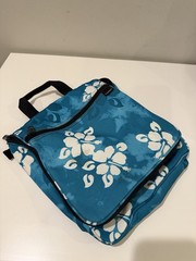 LL Bean Hanging Travel Toiletry Bag – Organizer Aqua Hawaiian Floral 9”x13x8 Zip