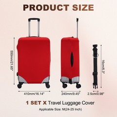 Travel Luggage Cover M(24-25 Inch) Washable Elastic Suitcase Covers Red