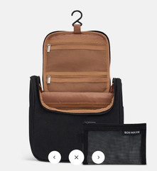 Bon Maxie Bon Voyage Hanging Travel Toiletry Bag Set Black 2.0 NWT
