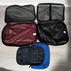 Eagle Creek Packing Cubes Lot of 3 Red Black Blue