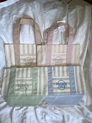 Brand New w/Tags Trader Joe’s Mini Pastel Striped Tote Bags X 4