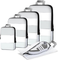 Compression Packing Cubes 5-Piece Travel Organizer Boxes Suitcase Accessories
