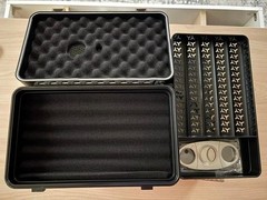 New Travel Portable Cigar Humidor case Black with Cutter Hard Shell 5 Cigars