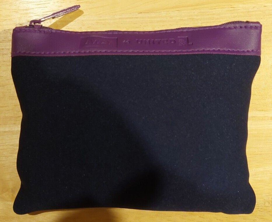 UNITED AWAY Toiletries Travel Kit. Soft pouch. See photo for contents.