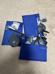 3 Turkish Airlines Amenity Kit Travel Bags Mandarina Duck- BLUE With Acceceries