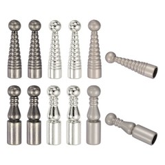 12Pcs For Bolo Tie Tips, Vintage End Strings, 1&Prime;/0.94&Prime;, Silver/Grey