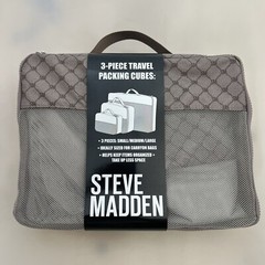 NWOT Steve Madden 3-piece Travel Cubes Brown w/Print Logo from 6 piece gift set