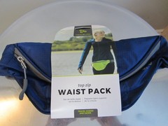 New Travelon Blue Fanny Pack Double Zip Waist Pouch Travel Adjustable Belt Bag