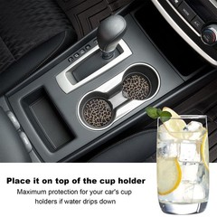 MTRPS 2PCS Car Cup Holder Coasters, Leopard Print Absorbent Rubber Insert C2
