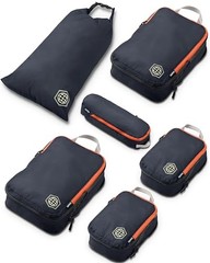 Compression Packing Cubes for Carry-On Travel 6-Pack Ultralight Ripstop