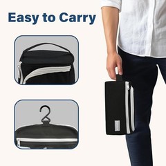 Hanging Travel Toiletry Bag for Men, Dopp Kit – | Built-in hook, Black