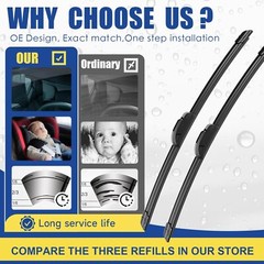 Mitsubishi Outlander Nissan Murano Wiper Blades Set of 3 – 26&Prime; 18&Prime; 12&Prime;