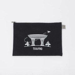TO&FRO ABC POUCH B5 Hometown Black Nylon Water Repellent Organizer Japan