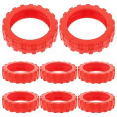 8Pcs Durable Silicone Luggage Wheel Protectors Suitcase Feet Covers Red