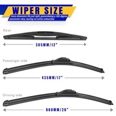 3 wipers Replacement for 2017-2021 2022 Honda CRV CR-V, Windshield Wiper Blad…