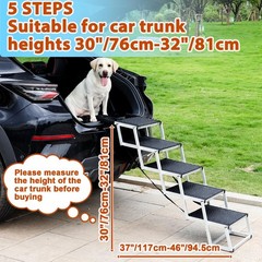 Uross Dog Stairs For Car 5 Steps – Collapsible Dog Steps Ramp For Car And Suv
